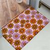 Groovy Flowers Floor Mat Cozy Flannel Soft Thick Non-Slip Mat For Living Room Bedroom Kitchen Decor Rugs