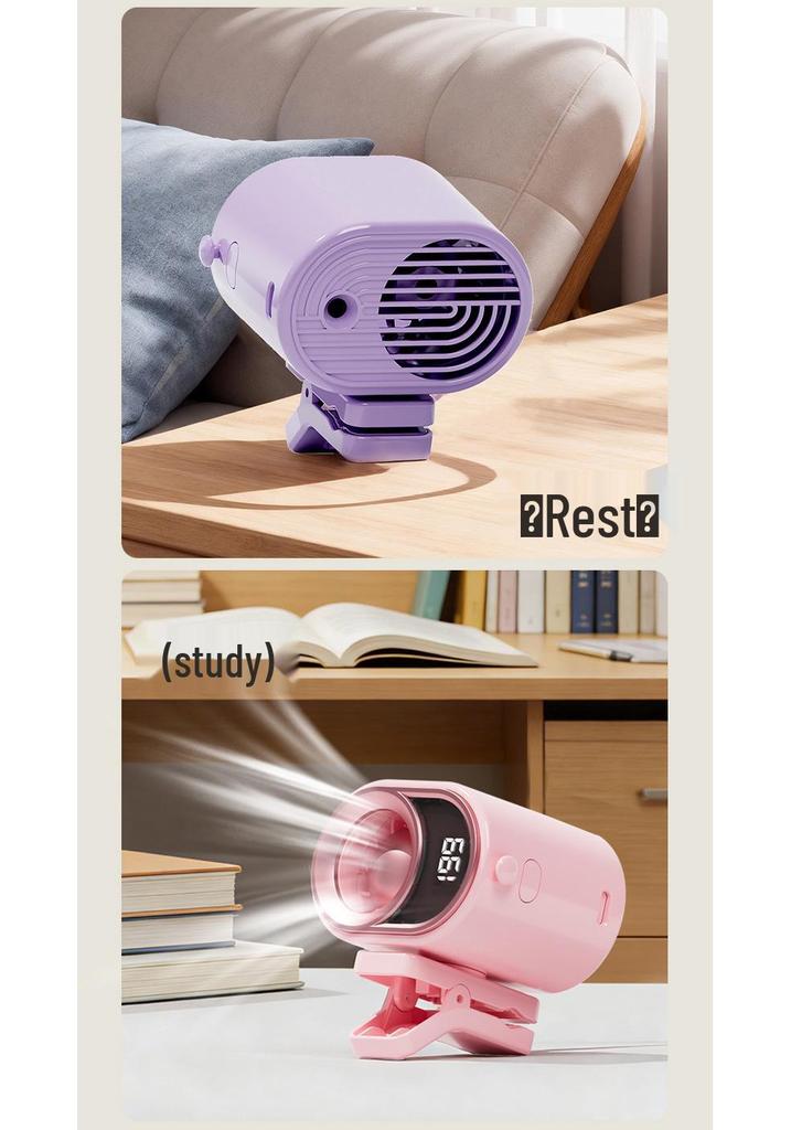 Versatile Turbo Clip Fan: Stroller, Umbrella, Selfie Stick, Cycling Charger, Night Light, Lanyard, Compact.