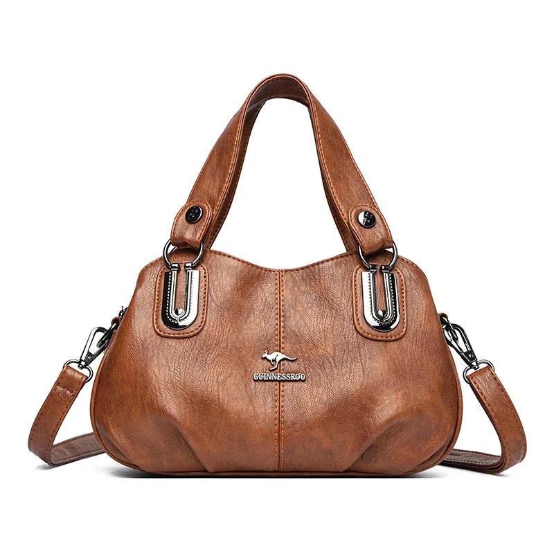 Einfarbige PU-Umhängetasche für Damen, hohe Kapazität, Reißverschlussverschluss, modische Tasche