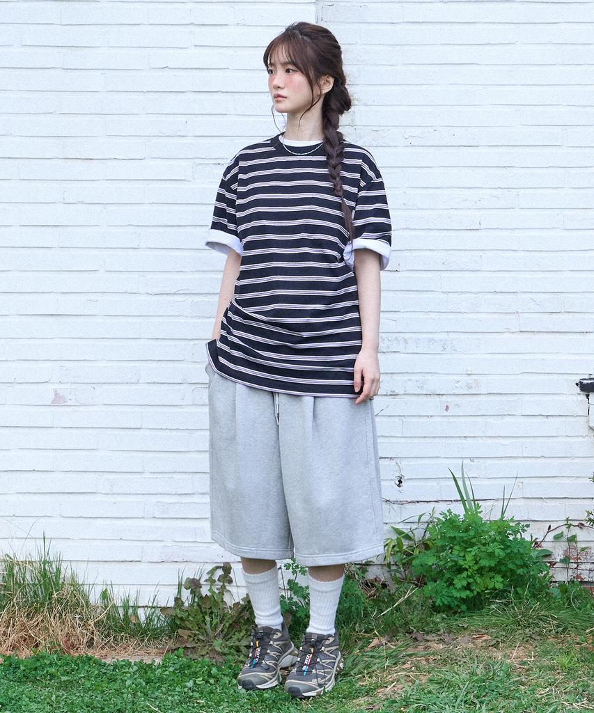 FILLUMINATE Side Tuck Bermuda Sweat Shorts - Brown