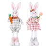 Easter Cute Rabbit Decorations Statues Easter Adjustable Resin Rabbit Decorations Easter Long-Legged Bunny Cartoon Doll Statue