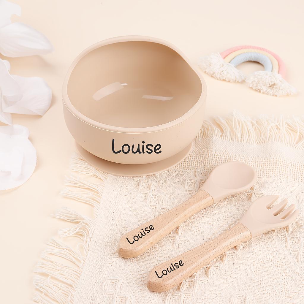 [Tigela de Silicone Personalizada] Tigela de Alimentação Durável de Silicone Segura para Micro-ondas Personalizada | Perfeita para Celebrações de Primeiro Aniversário, Essenciais para Alimentação