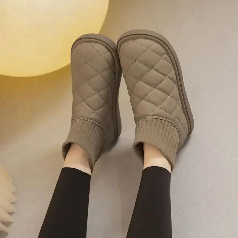 Fashion Ankle Shoes for Woman Platform Women's Booties Snow Boots Winter 2024 Chunky Gothic Comfrtable Large Size Warm Chic and Elegant