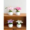 Flowers Hand-Knitted Lily Potted Delicate Crochet Woven Flowers Pot Mother's Day Gift