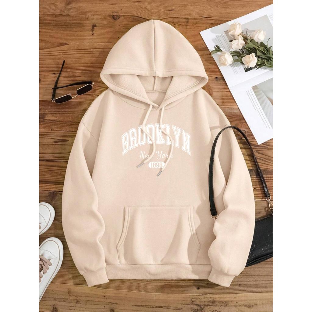 Brooklyn New York 1898 Stadt Buchstaben Herren Damen Sweatshirt Mode Rundhals Kapuzenpullover Kleidung Lässig Paar Kapuzenpulli