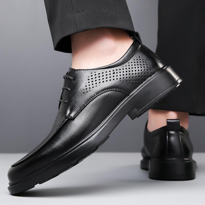 Men's Leather Lace-Up Wedding Shoes Mens Business Office Oxfords Flats Men Business Dress Footwear New Men Casual Shoes