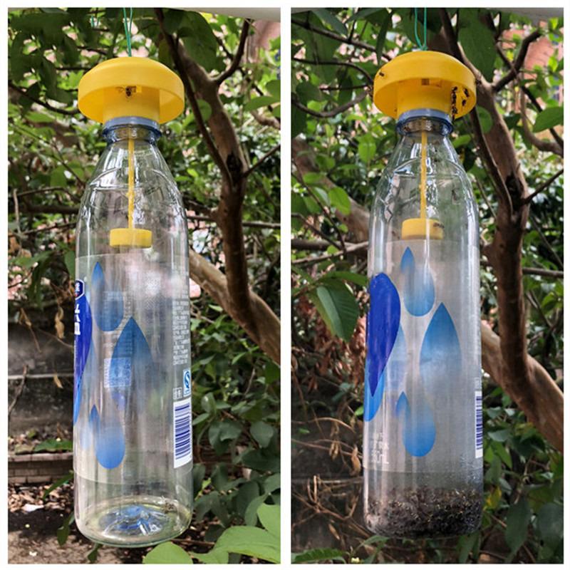 1/2PCS Fruit Killer Plastic Yellow Drosophila Trap Fly Catcher Pest Insect Control For Home Farm 6*6*2Cm