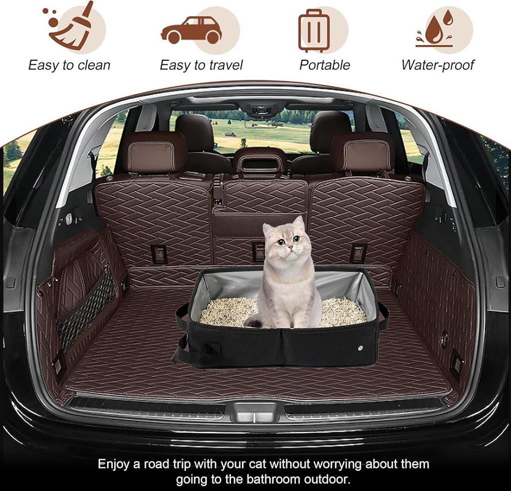 Tragbare wasserdichte Katzentoilette: Faltbare Reise- und Outdoor-Katzenklo-Tasche