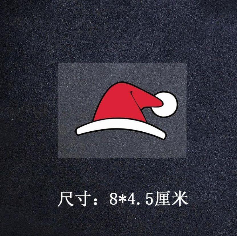 Christmas Decoration Decals Christmas Hats Snowmen Santa Claus Car creative Stickers Reflective Decals For Tesla model 3 model Y