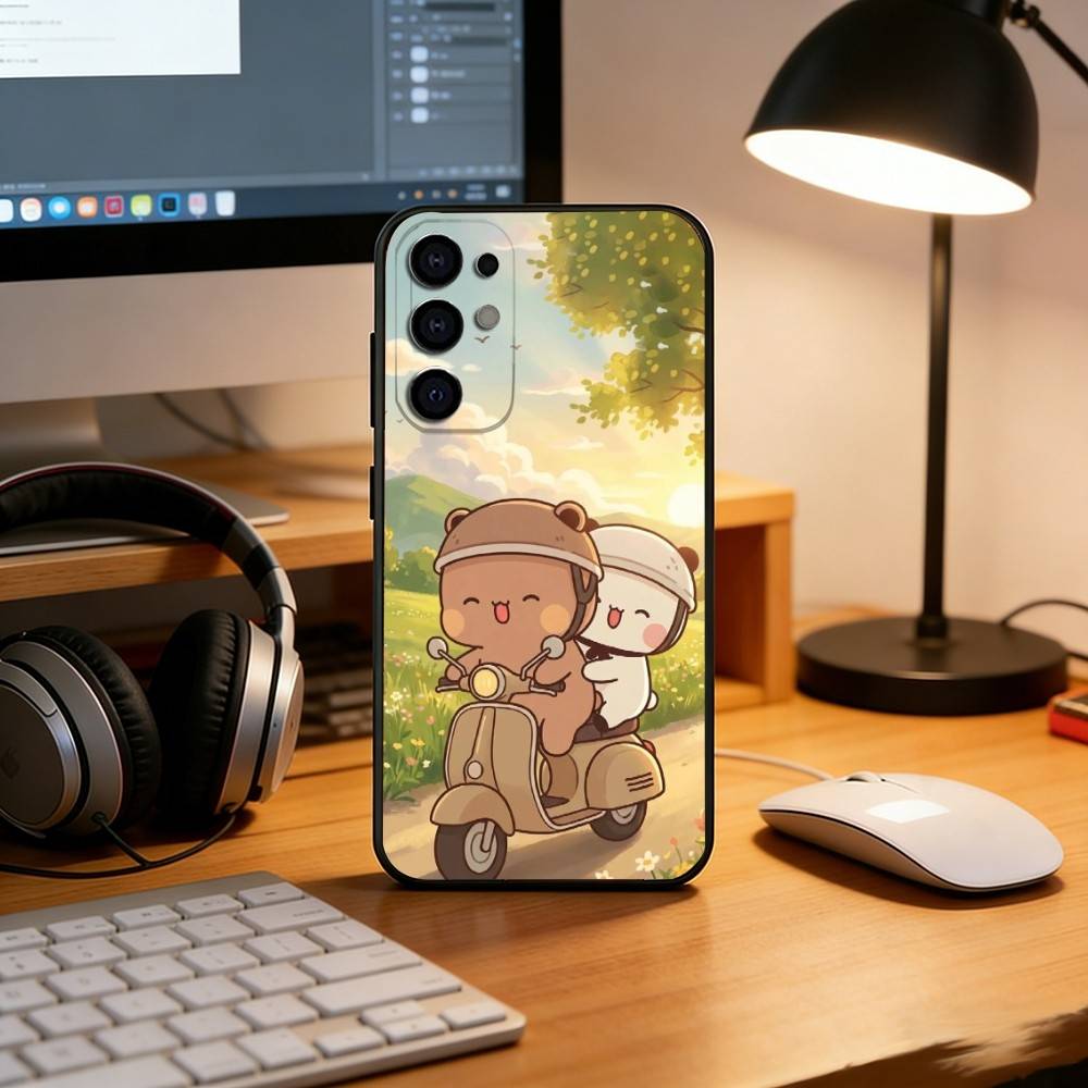 Cute Cartoon Bubu Dudu Phone Case Black Silicone Soft For Samsung S25,S24,S21,S22,S23,S30,Ultra,S20,Plus,Fe,Lite
