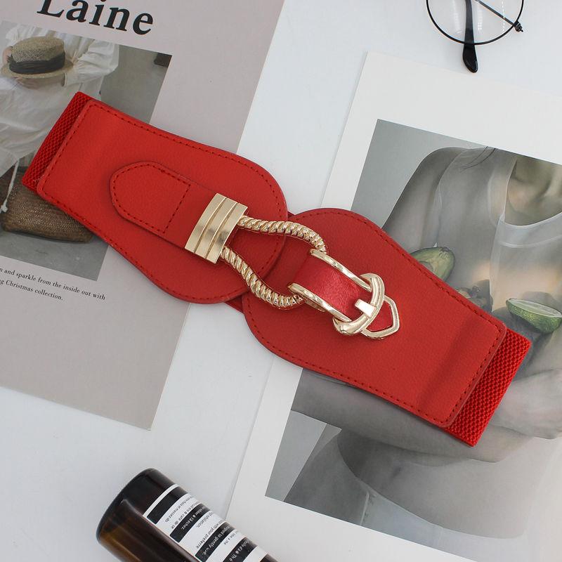 

Fashion-Forward Women s Waist Belt: Elastic Decorative Girdle with Flower Shaped Design - Perfect for Dresses and Skirts! 70cm to 85cm червоний