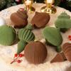 4Pcs Velvet Christmas Ball Ornaments Plastic Flocked Decor with Metal Hangers Holiday Home Decorations for Tree Mantel