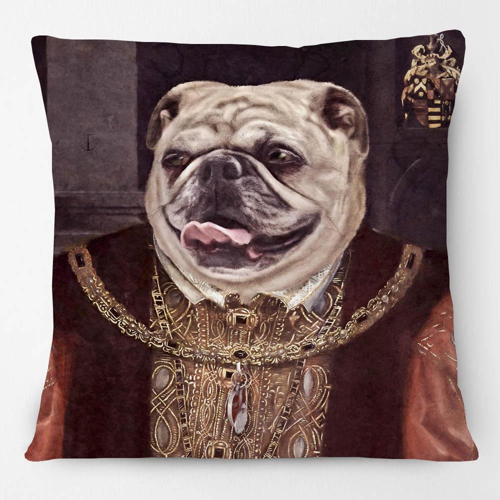 Federa Cuscino Pittura Ritratto Animali Cani Corte Reale Europea Cuscino Decorativo Gatto Vintage per Divano