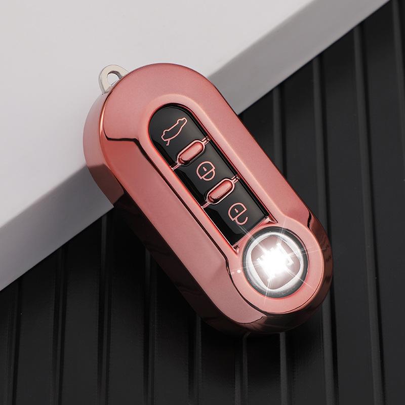 All-Inclusive Electroplate TPU Car Flip Key Case Cover For Fiat Ducato 500 500L Panda Grande Punto Lancia Musa Accessories