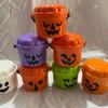 Halloween Pumpkin Bucket Mini Candy Jar Decoration Nostalgia Bucket Candy Jar Trick or Treat Basket Halloween Small Candy Bucket