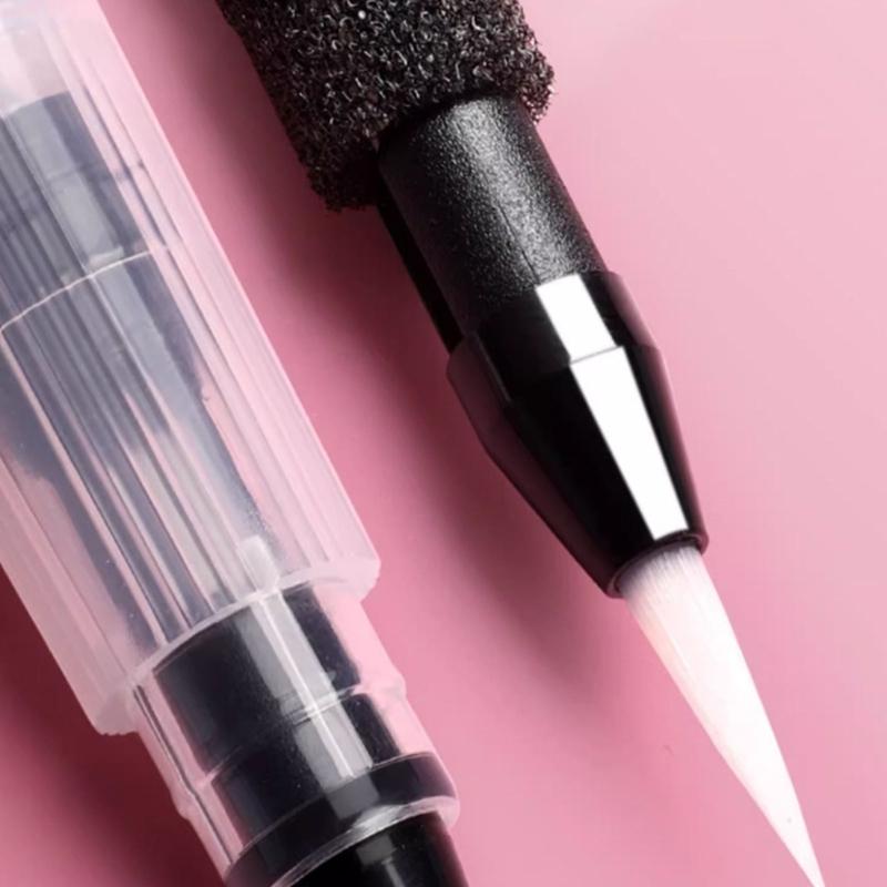 3 Pieces Large Capacity Watercolor Paint Brushes Refillable Art Brush Pen Flexible Nylon Bristles Portable Art Supplies