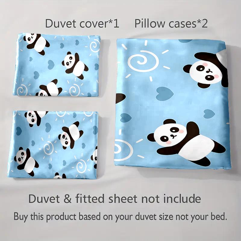 Pandas, hearts, spirals. Bedding Duvet cover sets Duvet covers Pillowcases gifts (1 * Duvet Cover 2 * Pillowcases, without duvet insert)