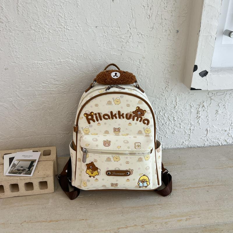 Schoolbag cartoon ins niche design cute bear backpack women's fashion versatile cute polka dot attendance student backpack