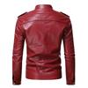 Autumn and winter new business gentleman thermal zipper cardigan PU leather jacket stand-up collar leather jacket