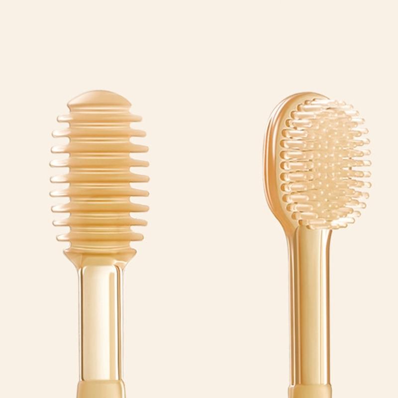 Infant Toothbrush Set for Training and Teething Baby Silicone Tongue Cleaner Toddlers First Toothbrush Set Shower Gift