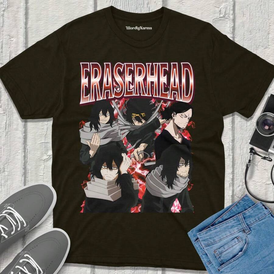 

Women s Pure Cotton T-Shirt Aizawa Eraserhead TShirt Unisex Vintage Streetwear MHA Shirt Anime S разноцветный