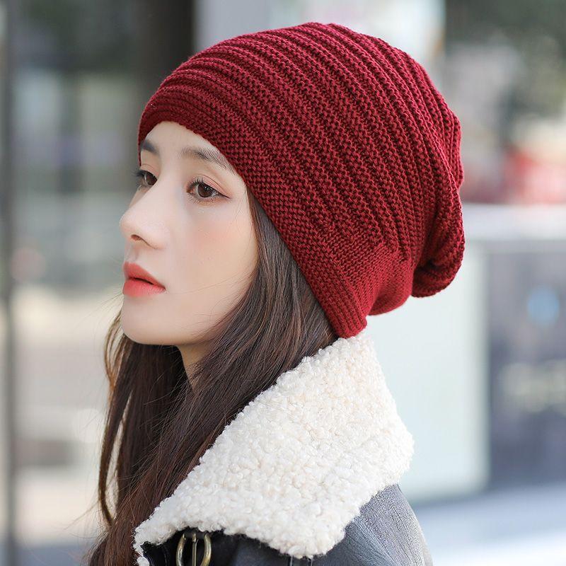 

Шапка Женская Зимняя Универсальная Модная Нового Иностранного Стиля Большой Окружности Головы Вязаная Шерстяная Шапка Подчеркивающая Лицо Маленькая Шапка-Бини loose version [54-60cm]