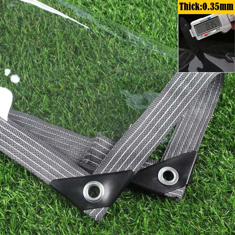 0.35mm Heavy Duty Clear PVC Vinyl Tarpaulin Outdoor Pergola Winter Curtain Insulation Film Tarp Garden Plants Fence Raincover