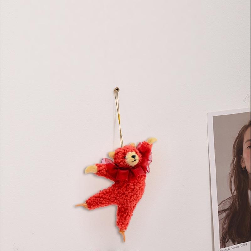 Ballet Bear Pendant Plush Bear Keychain Stuffed Animal Pendant Soft Key Rings