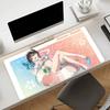 Gaming Mouse Pad Large Desk Mat Antislip Base Stitched Edges Red Black Anime Girl Print Keyboard Pad for Gamer Home Office