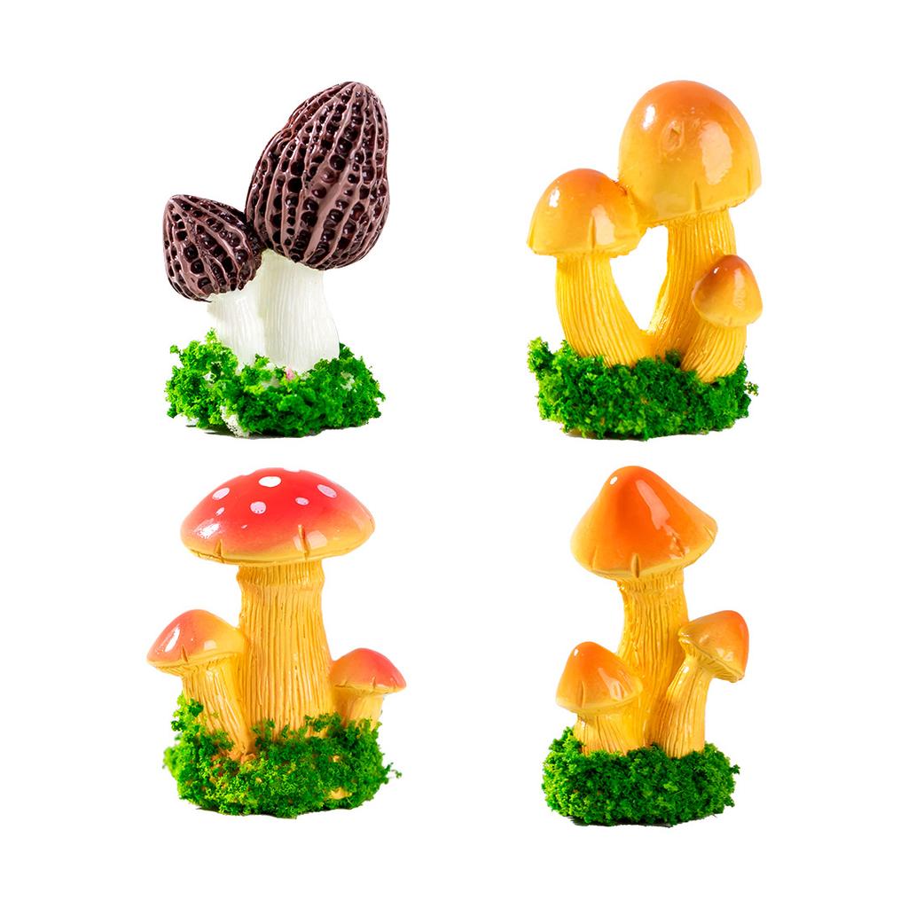 4 PCS Micro landscape DIY mushroom decoration set