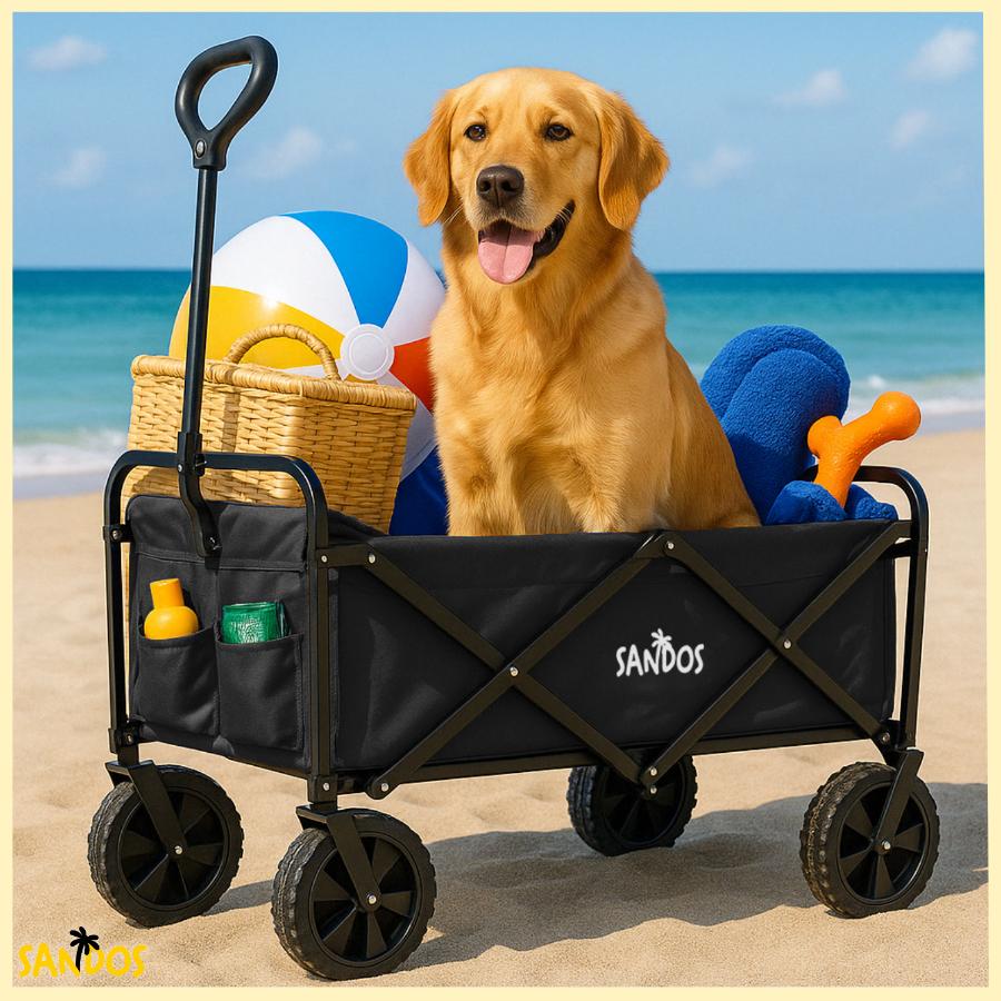 Sunshine beach stroller black foldable tourist beach trailer 100kg