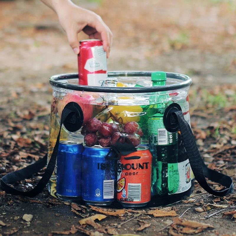 Portable Clear Folding Bucket Lightweight Collapsible Small Bucket Space Saving