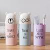 Wash Cup Travel Portable Cartoon Bear Couple Toothbrush Organizer Mouth Cup Tooth Brush Storage Box Bathroom Organizer