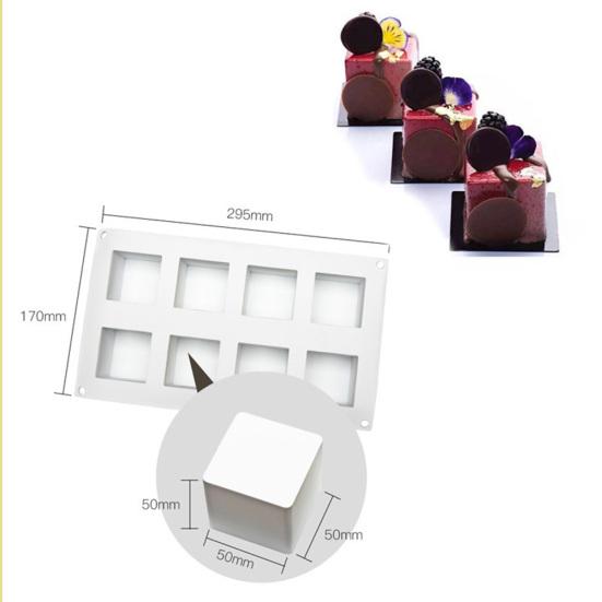 8 Grid Square Chocolate Silicone Cake Mold Jelly Pastry Kitchen Baking Tray Tool