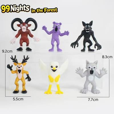 9cm 6szt./zestaw 99 Nocy Kreskówka W Lesie Zające Zabawki Lalka Anime Zwierzę dla Dzieci Prezent Urodzinowy Prezenty na Halloween