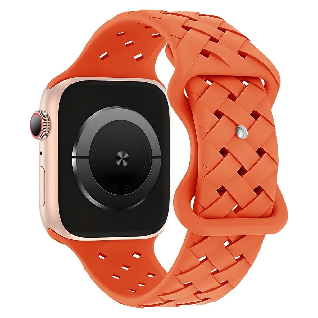 Silicone Strap for Apple Watch Band Ultra 2 49mm 46mm 45mm 44mm 42mm Sport Breathable Bracelet For IWatch Series 10 9 8 7 6 SE 5