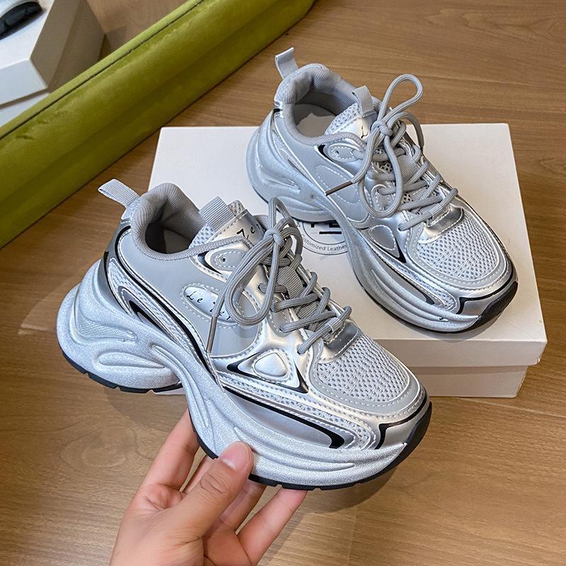 Women's Shoes Ins Korean Version of New Dad Shoes Women's 2025 Summer Student Sports Running Casual Shoes Platform Heightening Shoes HB301