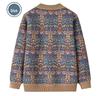Women's Fleece-Lined Knitted Cardigan - Warm Autumn Winter Jacket for Elderly Ladies