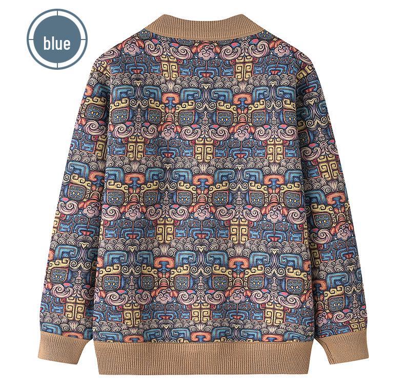 Women's Fleece-Lined Knitted Cardigan - Warm Autumn Winter Jacket for Elderly Ladies
