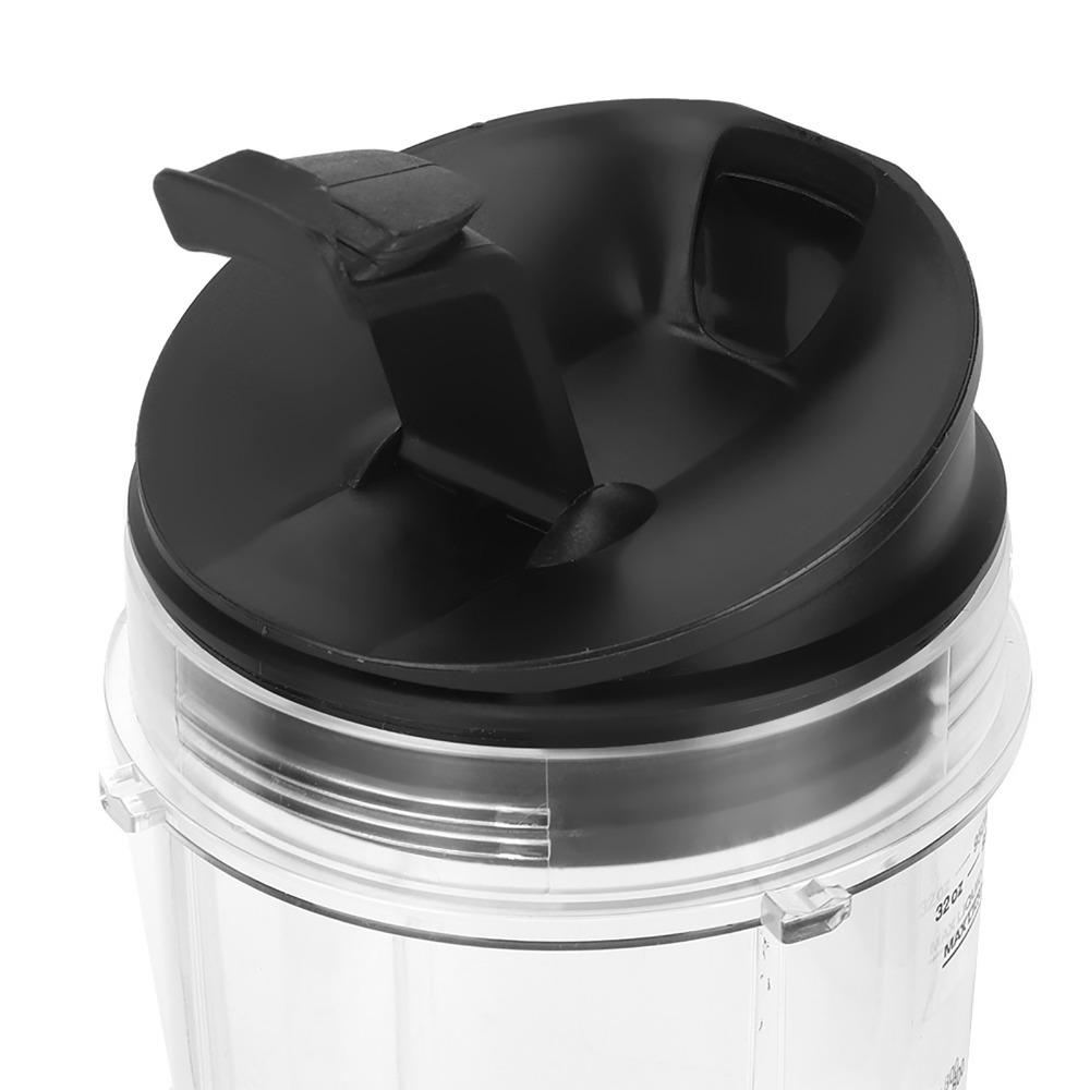 Transparent+Black Blender Cup Leak Proof Blender Tumbler for Ninja BL480BL482 Gym Use