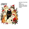 Cat Theme Party Supplies Christmas Static Cling Decal, Waterproof PVC Festive Window Sticker, Kids Room Wall Art Easy Apply Decorative for Home Living