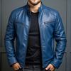 European and American men's motorcycle leather jacket men's teen stand-up collar punk leather jacket men