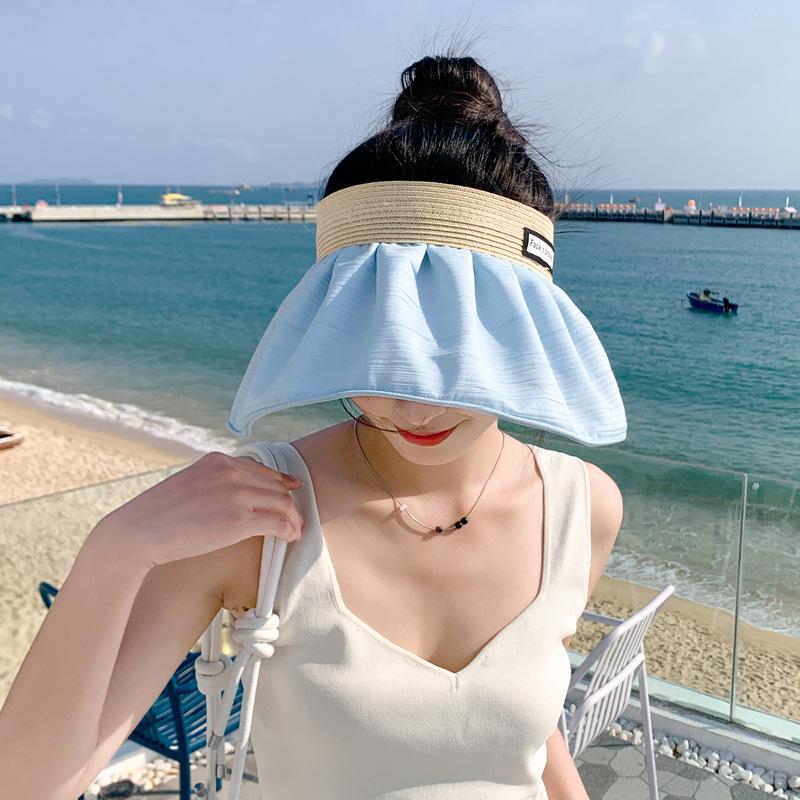 New Hat Women's Fashion Letters Empty Top Sunscreen Sun Hat Summer Travel Vacation Sun Hat Beach Hat