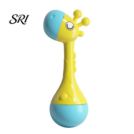 Baby Grasping Exercise Toy Rattle with Ergonomic Handle Infant Sensory Hand-eye Coordination Soft Food-Grade Lightweight A