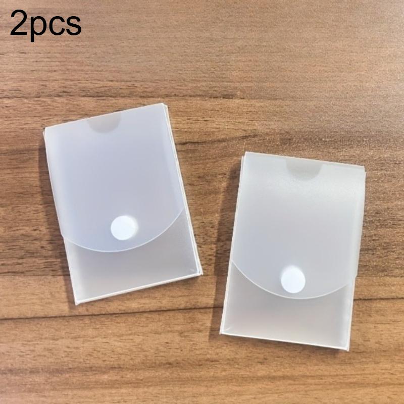 

2pcs Frosted Desktop Storage Boxes Cards Stickers Transparent Lid Horizontal or Vertical Orientation Card Storage Desk Organizer 2pcs