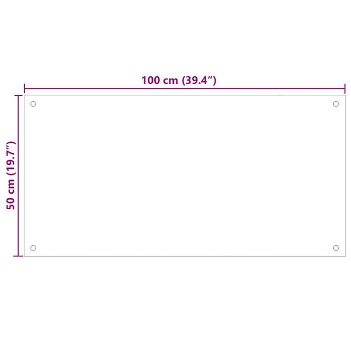 VidaXL Kitchen Backsplash Transparent 100x50 Cm Tempered Glass 249476