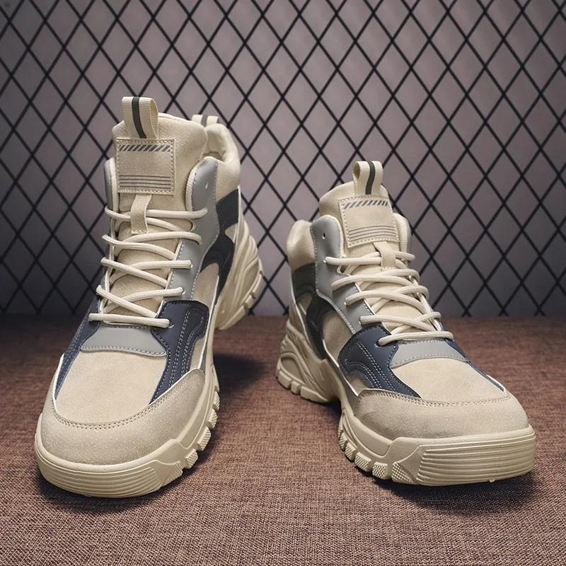 Herren High-Top Arbeitsschuhe Herbst Winter Mode Outdoor Bergsteigen Rutschfest Sportschuhe Reise Urlaub Freizeitschuhe 2024