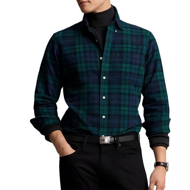 Polo Ralph Lauren Camicia a Maniche Lunghe con Colletto a Punta e Plaid Ricamato Uomo camicie Multicolor MNPOWOV16823881-999