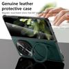 LANGSIDI Echtes Echtes Leder Handyhülle Für Oneplus Open 360° Drehbarer Ständer Ring Magnetische Halter Abdeckung für OPPO Find N3