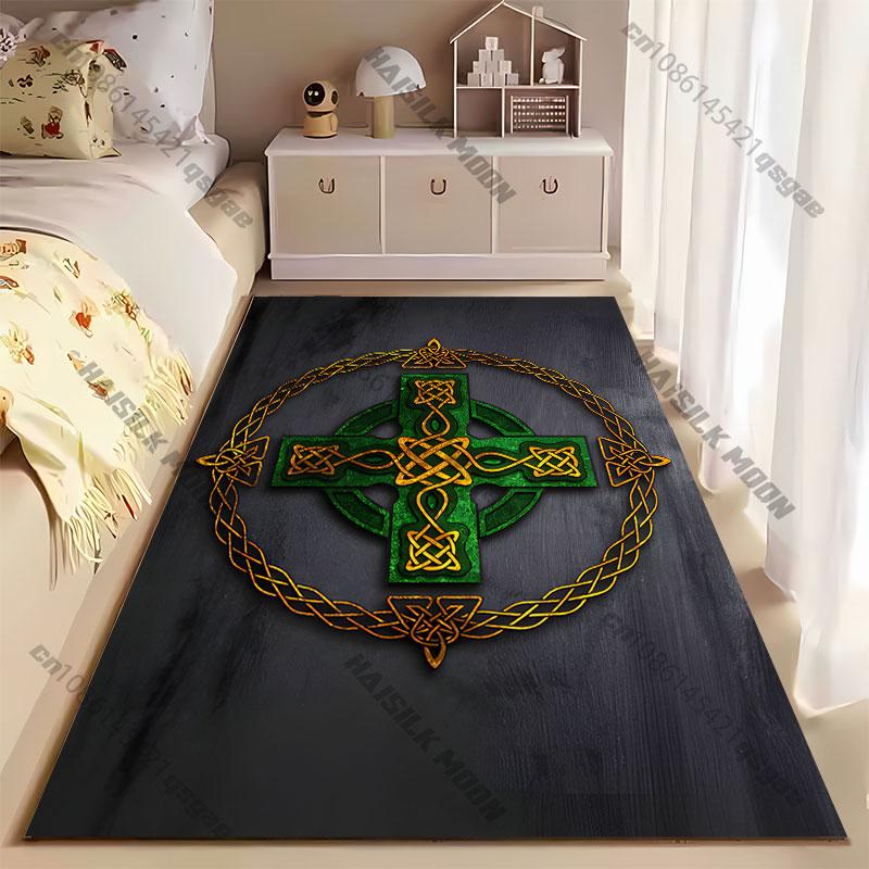 Celtic cross intricate knotwork carpet Yoga living room room decor children's crawling mat doormat area rug games mat